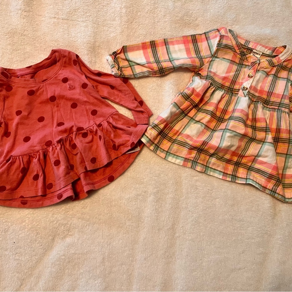 Red Polka Dot and Plaid Baby Dresses